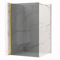 DUSCHWAND Rea Flexi Grey / Gold 90 - Goldfarben, Glas (120/90/195cm) - REA