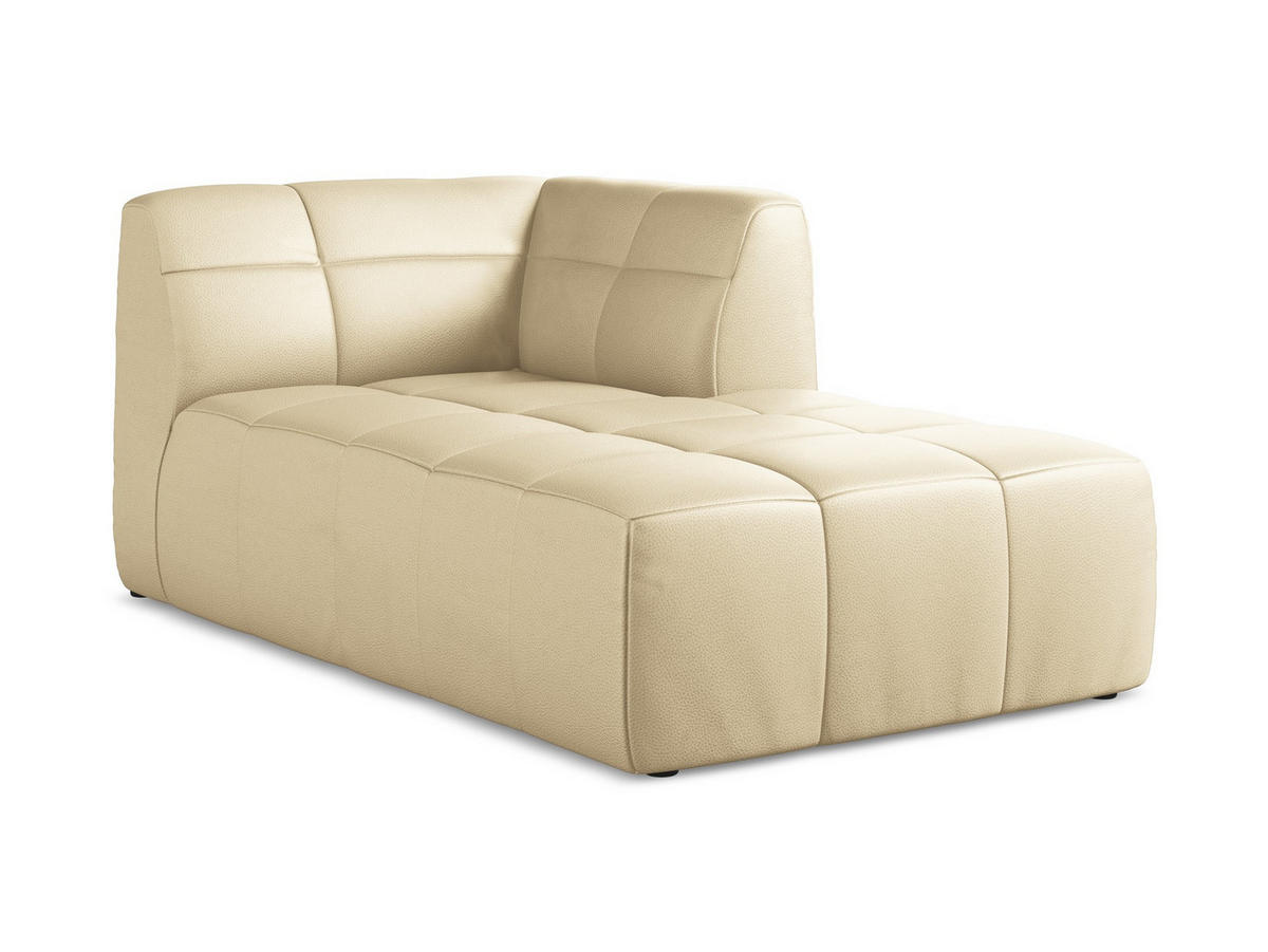 SOFAELEMENT Rechts Kunstleder Beige - Beige/Schwarz, Holzwerkstoff/Kunststoff (101/77/175cm) - Makamii