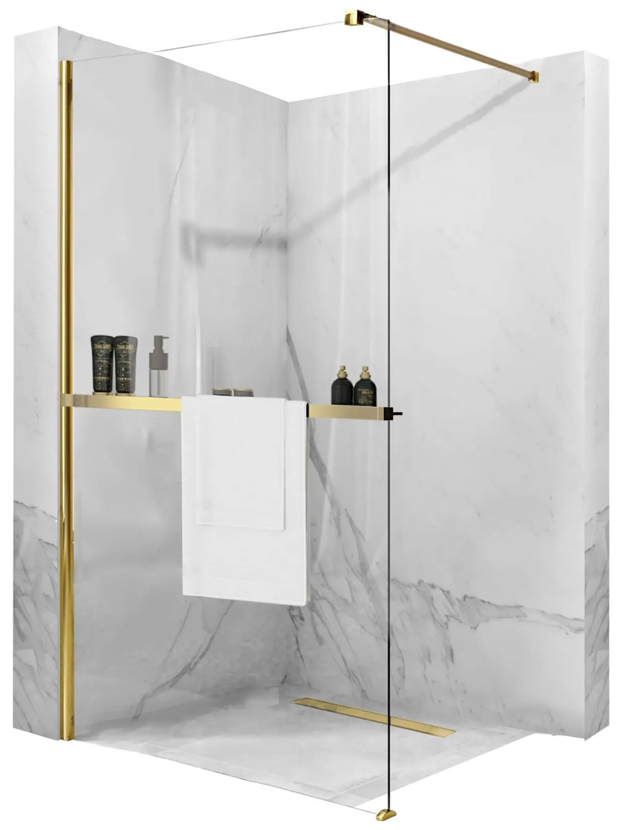 REA Duschwand Gold 110x195 cm