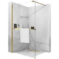 DUSCHWAND Rea Aero Gold N 110 Walk In + Evo - Goldfarben, Glas (110/195cm) - REA