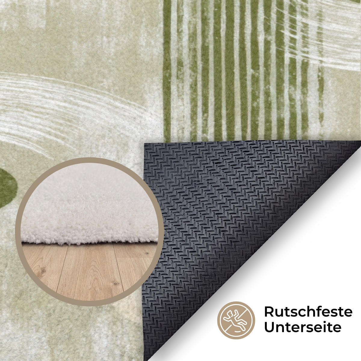 KOBERCE - Umelecké - Moderné - Zelené - 80x120 cm - olivovozelená, textil/plast (80/0.4cm) - OnlyWow