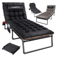 KEMPINGOVÉ lôžko - čierna, kov/textil - Relaxdays