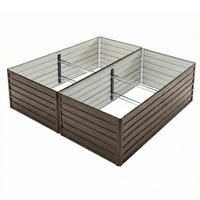 HOCHBEET 219/112/64 cm Holzmaserung (2 Stück) - Naturfarben, Metall (112/64/219cm) - Oxeza