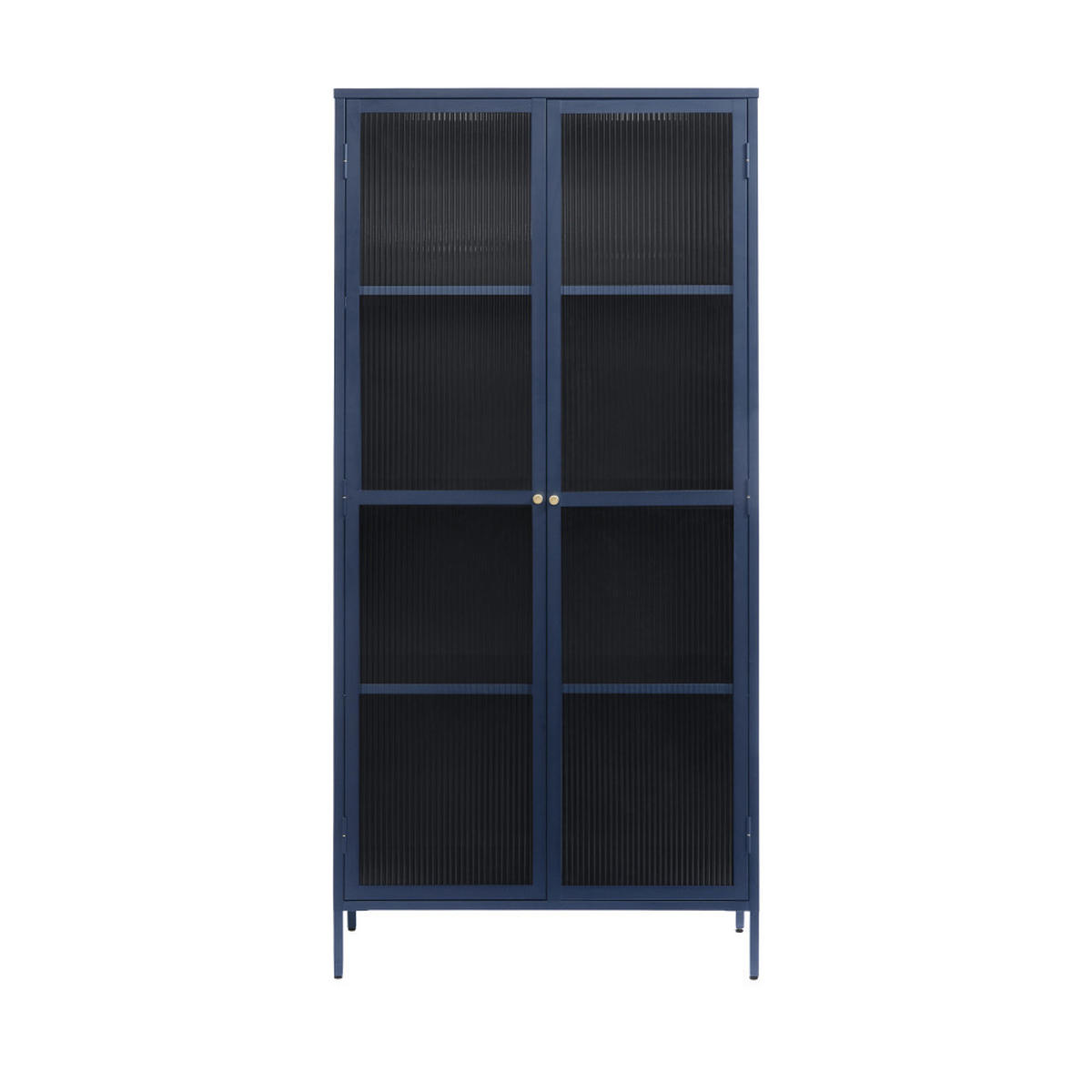 VITRINE - Metall - Blau - Blau, Metall (90/190/40cm) - Drawer