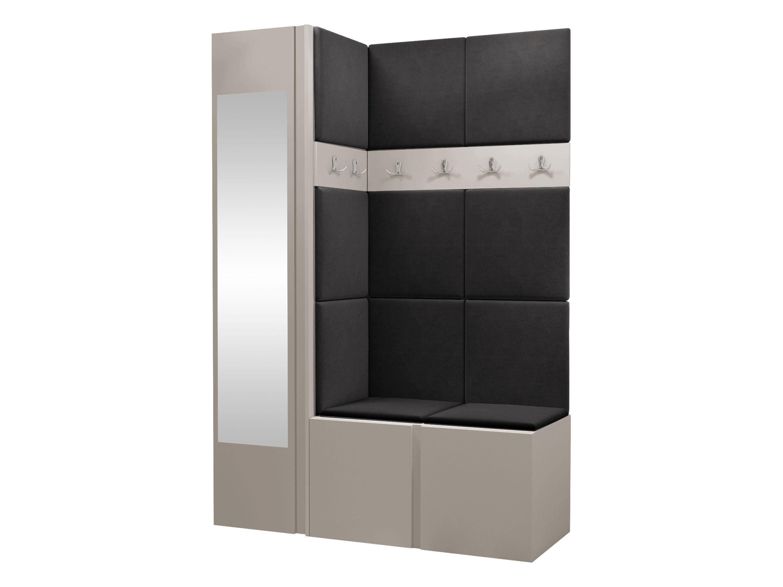 GARDEROBEN-SET Orion X - Kaschmir/Anthrazit, Holzwerkstoff/Kunststoff (124/186/46cm) - MIRJAN24