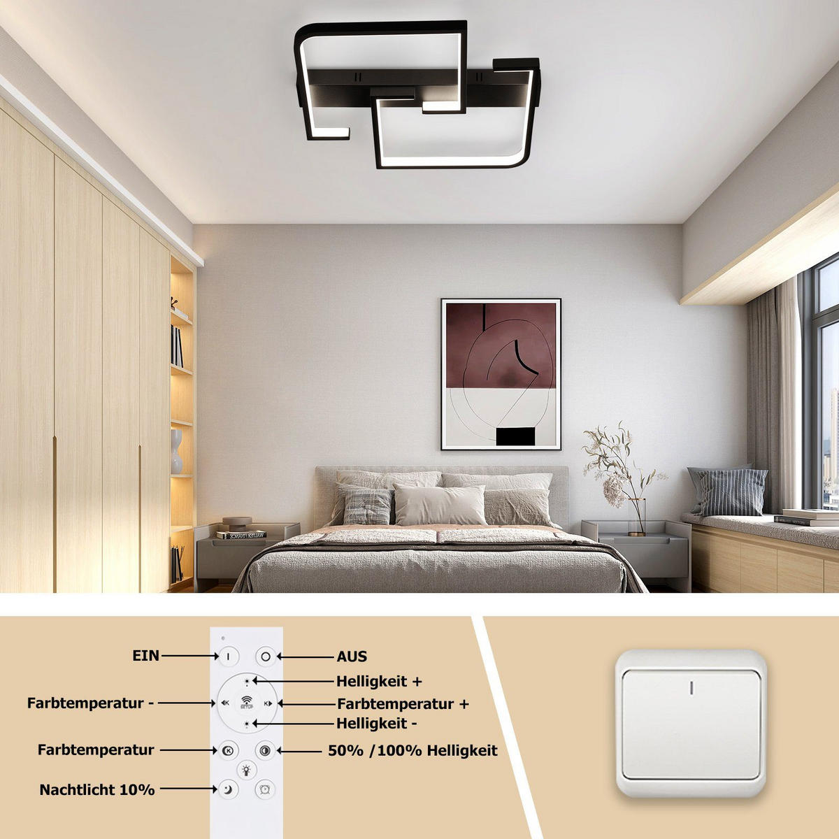 LED-DECKENLEUCHTE Carsten 61/47/6 cm - Weiß, Metall (61/47/6cm) - Nettlife