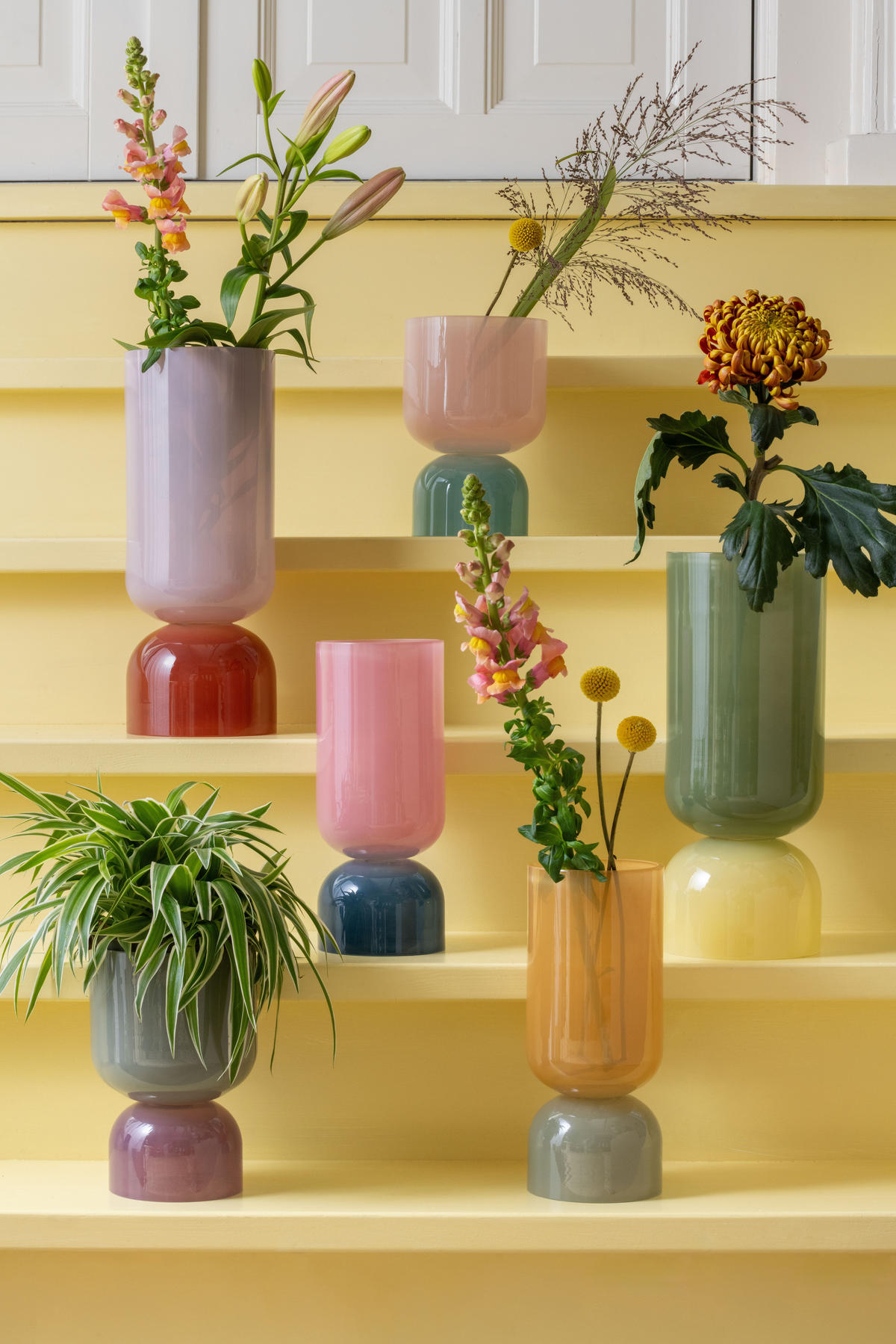 VASE Variado Colores Small - Rosa - 22 cm - Pink, Glas (15/22cm) - Present Time