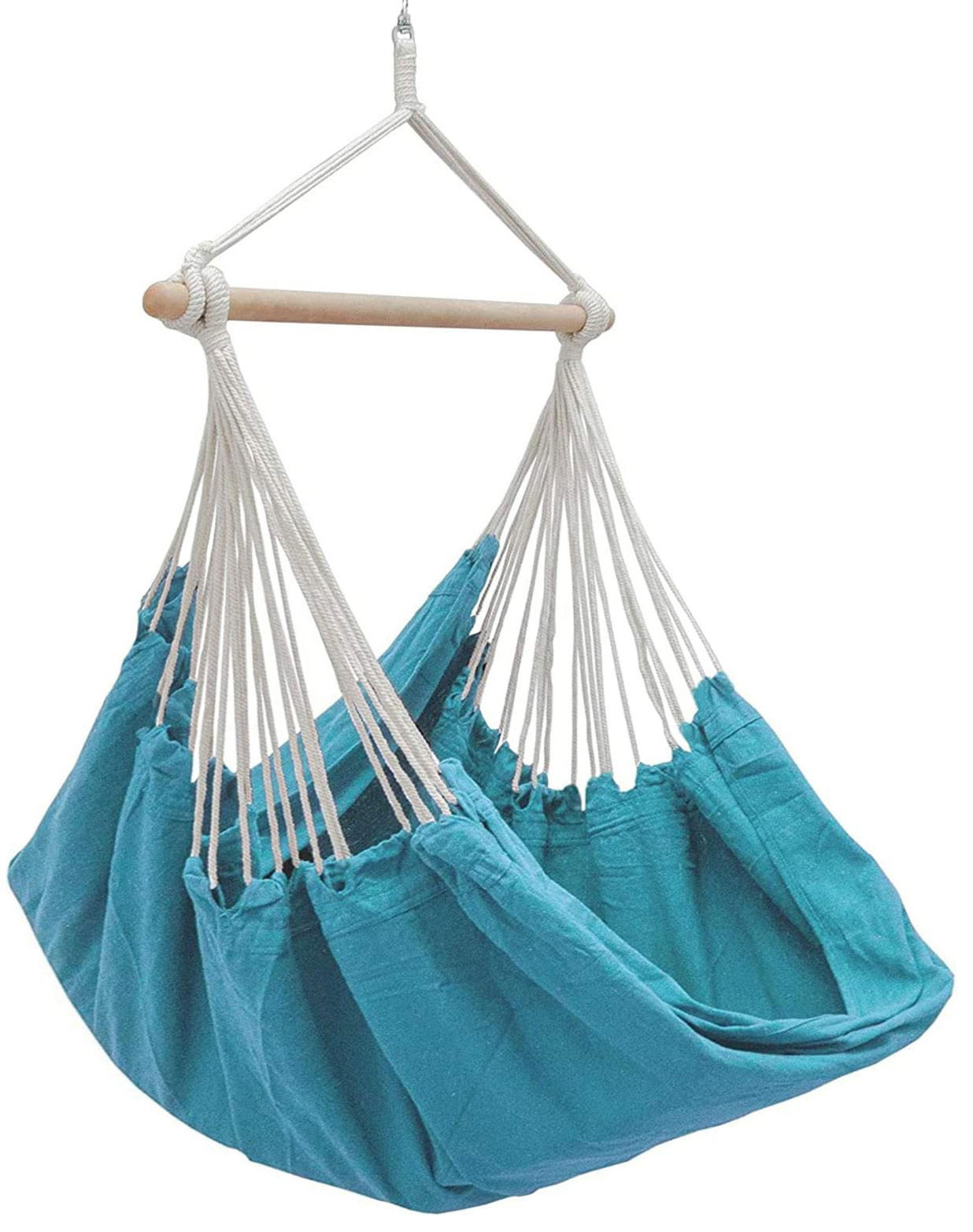 XXL-FAMILIEN-HÄNGESESSEL bis 150kg, 190/140cm, Blau - Blau, Textil (140/155/190cm) - Amanka
