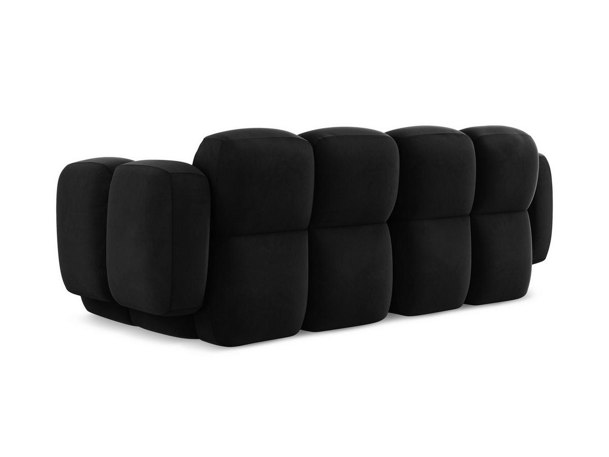 2-SITZER SOFA Samt Stoff Schwarz - Schwarz, Holzwerkstoff/Kunststoff (210/72/115cm) - Makamii