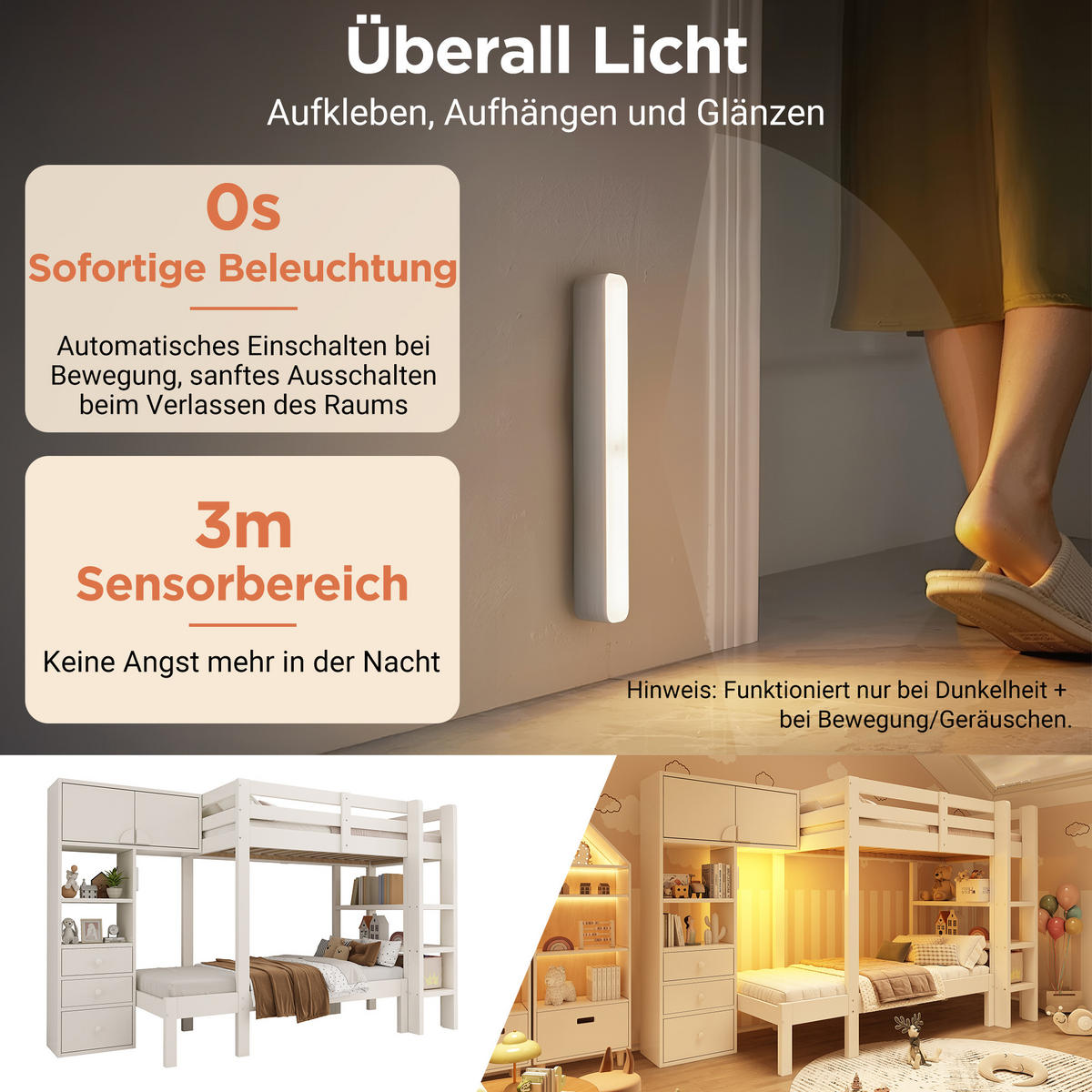 ETAGENBETT 90/200 cm in Weiß mit 3 Schubladen, Regal und Schrank - Weiß, Holz/Holzwerkstoff (90/200cm) - WISHDOR
