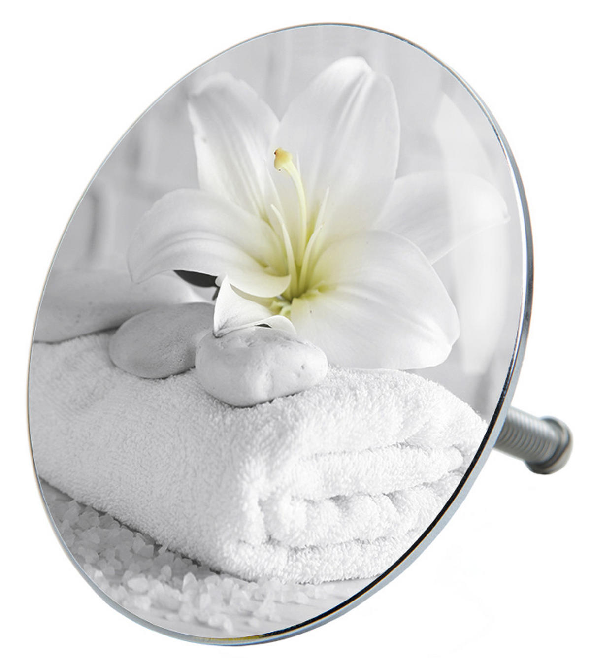 BADEWANNENSTÖPSEL Good Feeling - Grau, Metall (8/10/10cm) - Sanilo