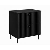 BADEZIMMERSCHRANK: Schwarz / Platte Marmor Black Royal / Griffe Schwarz / Beine Schwarz, 60 x 46 x 73,6 cm - Schwarz, Holzwerkstoff (60/73.6/46cm) - 3XE LIVING