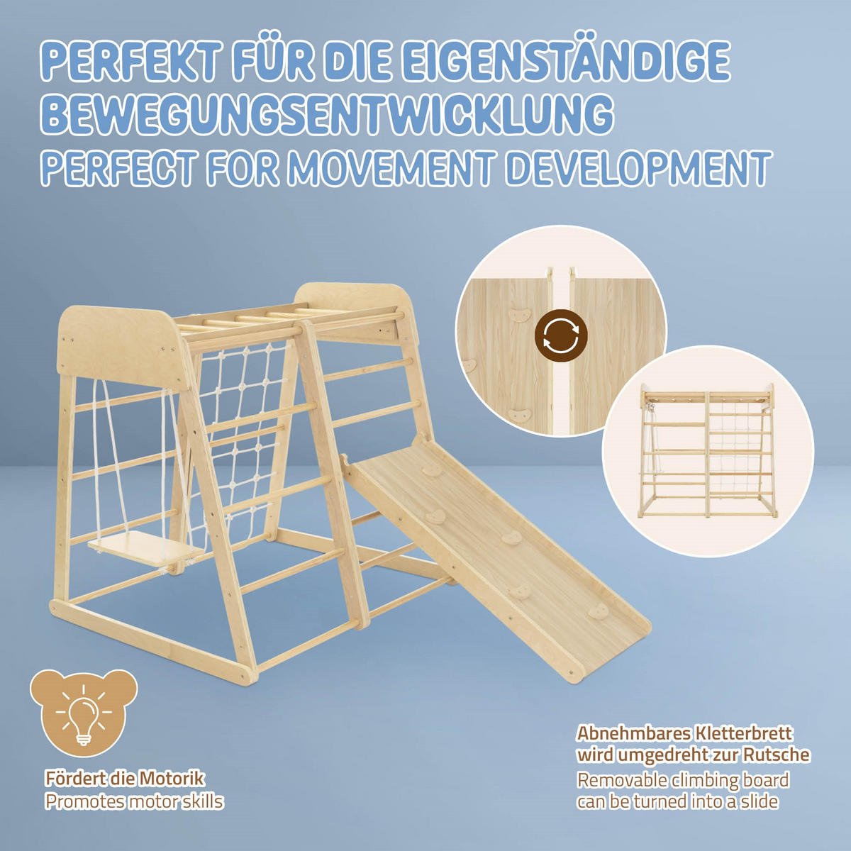 KLETTERGERÜST - Naturfarben, Holzwerkstoff (111.5/124cm) - Joyz