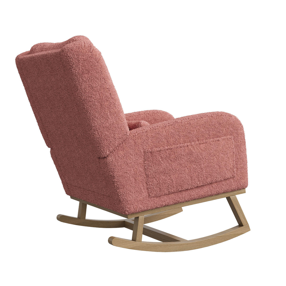 SCHAUKELSTUHL Teddyplüsch, rosa, ergonomisch, Komfortstuhl mit Rückenlehne - Rosa, Textil (52/96/93cm) - EuroLiving