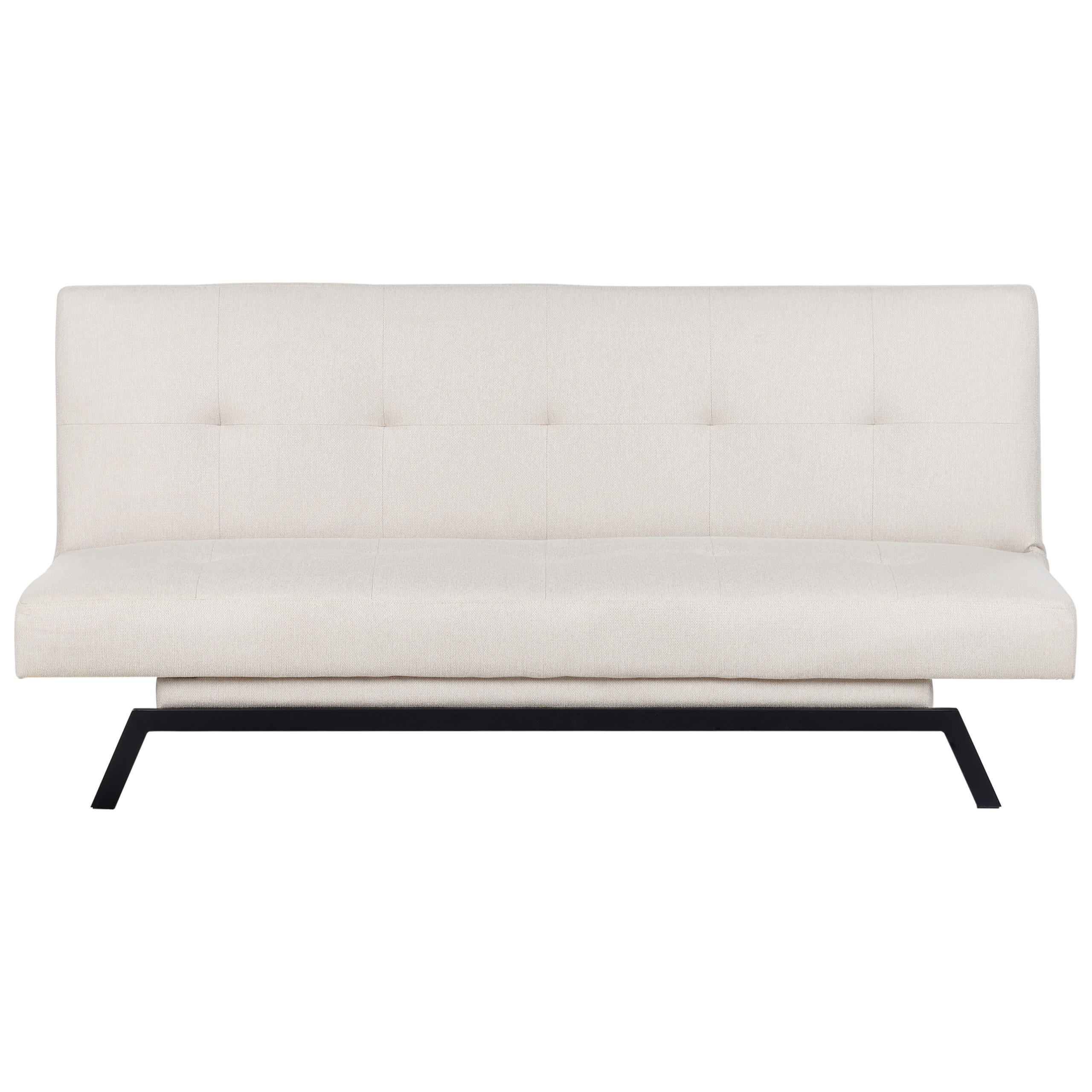 3-SITZER-SCHLAFSOFA cremeweiß Leeds - Schwarz/Weiß, Textil (188/85/93cm) - Beliani