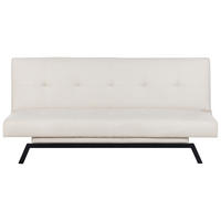 3-SITZER-SCHLAFSOFA cremeweiß Leeds - Schwarz/Weiß, Textil (188/85/93cm) - Beliani