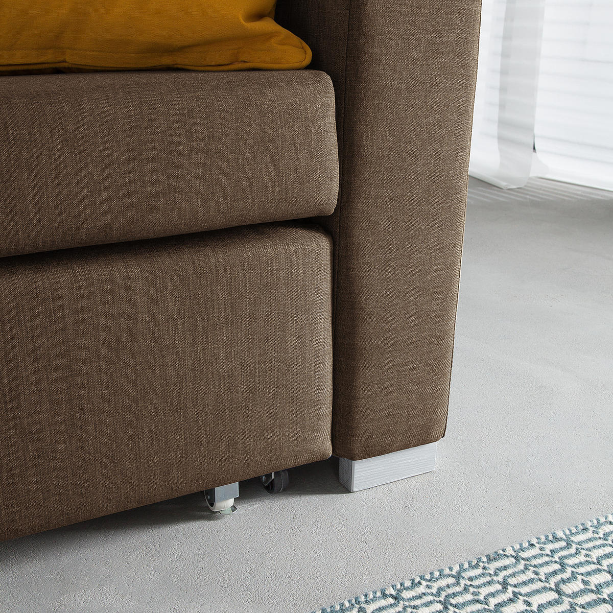 SCHLAFSOFA - Silberfarben/Braun, Textil (193/90/90cm) - home24