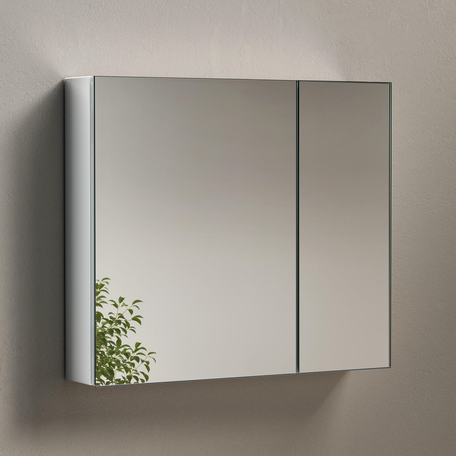 SPIEGELSCHRANK Weiß 85/65/14,5 - Weiß, Metall (85/65/14.5cm) - EMKE