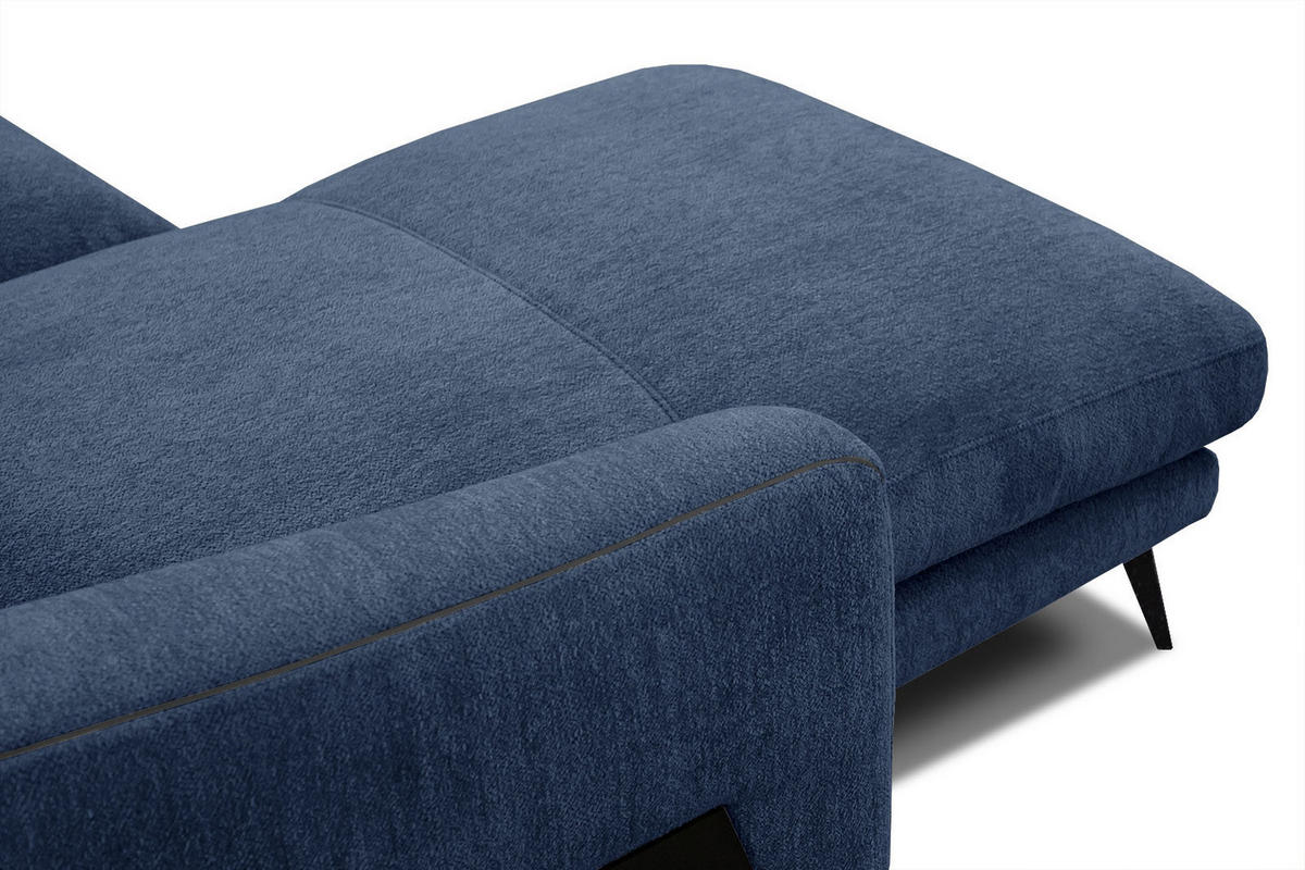 ECKSOFA WINTER 4-Sitzer, dunkelblau - Schwarz/Dunkelblau, Holzwerkstoff/Textil (158/269cm) - Courtois Laville