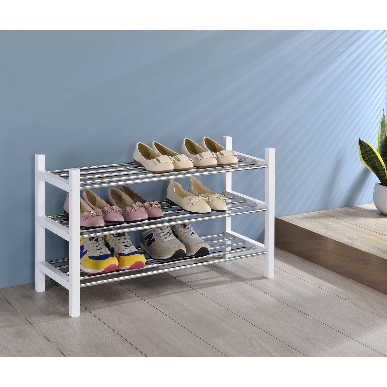 SCHUHREGAL RESA - Weiß, Holz (77/48/30cm) - IDIMEX