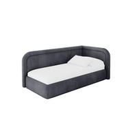 EINZELLBETT Jugendbett mit Bettkasten, Links - JOVY 80x200 Dunkelgrau - Dunkelgrau, Holzwerkstoff/Textil (80/200cm) - ALTDECOR