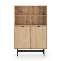 REGÁL Heggers Dub mavelie, 92 cm - čierna/farba duba, kov/kompozitné drevo (91.6/140/40cm) - Selsey