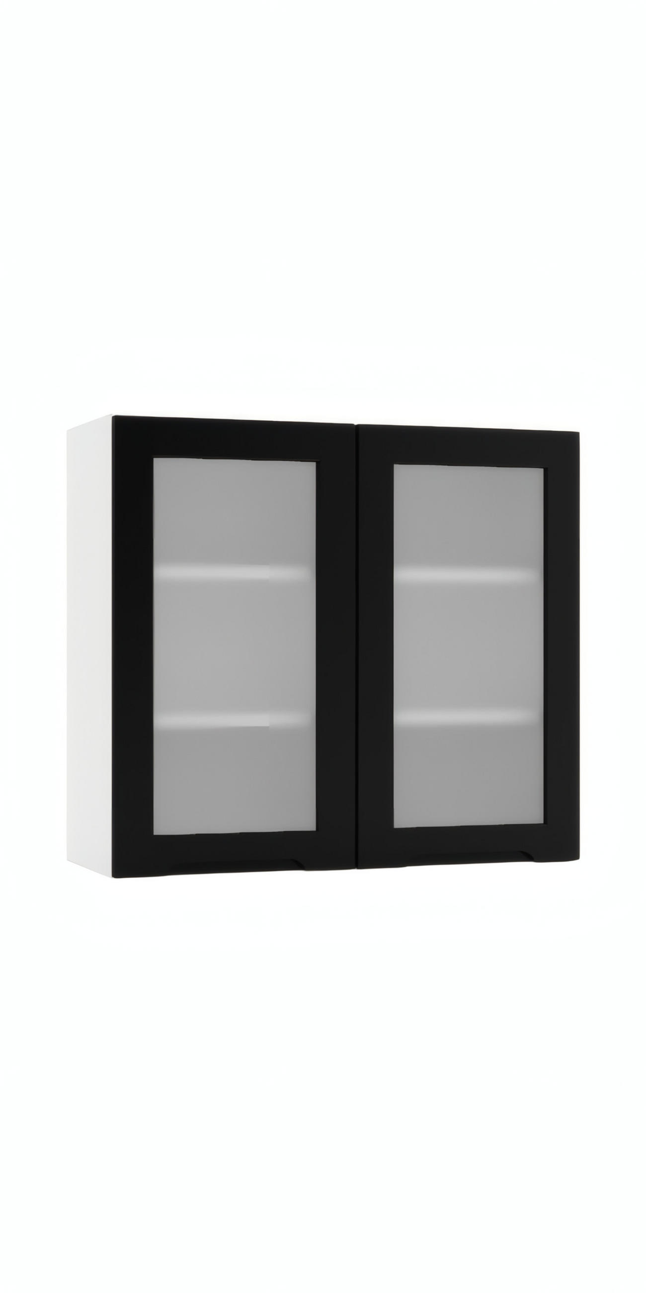GLASHÄNGESCHRANK WS80 P/L - Zivora - Elegante Wandlösung - Schwarz, Holz (80/70/30cm) - ROYAL24_MARKT