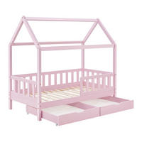 KINDERBETT Marli rosa 80x160 cm mit Bettkasten - Rosa, Holz (80/160cm) - Juskys