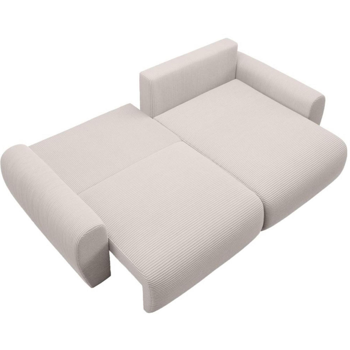ECKSCHLAFSOFA Poss L beige rechts - Beige, Textil (253/153cm) - Beautysofa