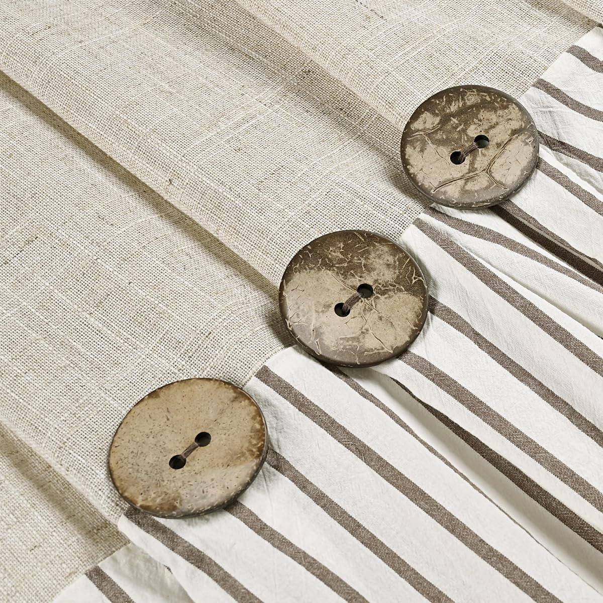 DUSCHVORHANG Braun Leinen maschinenwaschbar wasserdicht ideal fürs Badezimmer und Badewanne - Braun, Textil (183/183cm) - MCBOSON