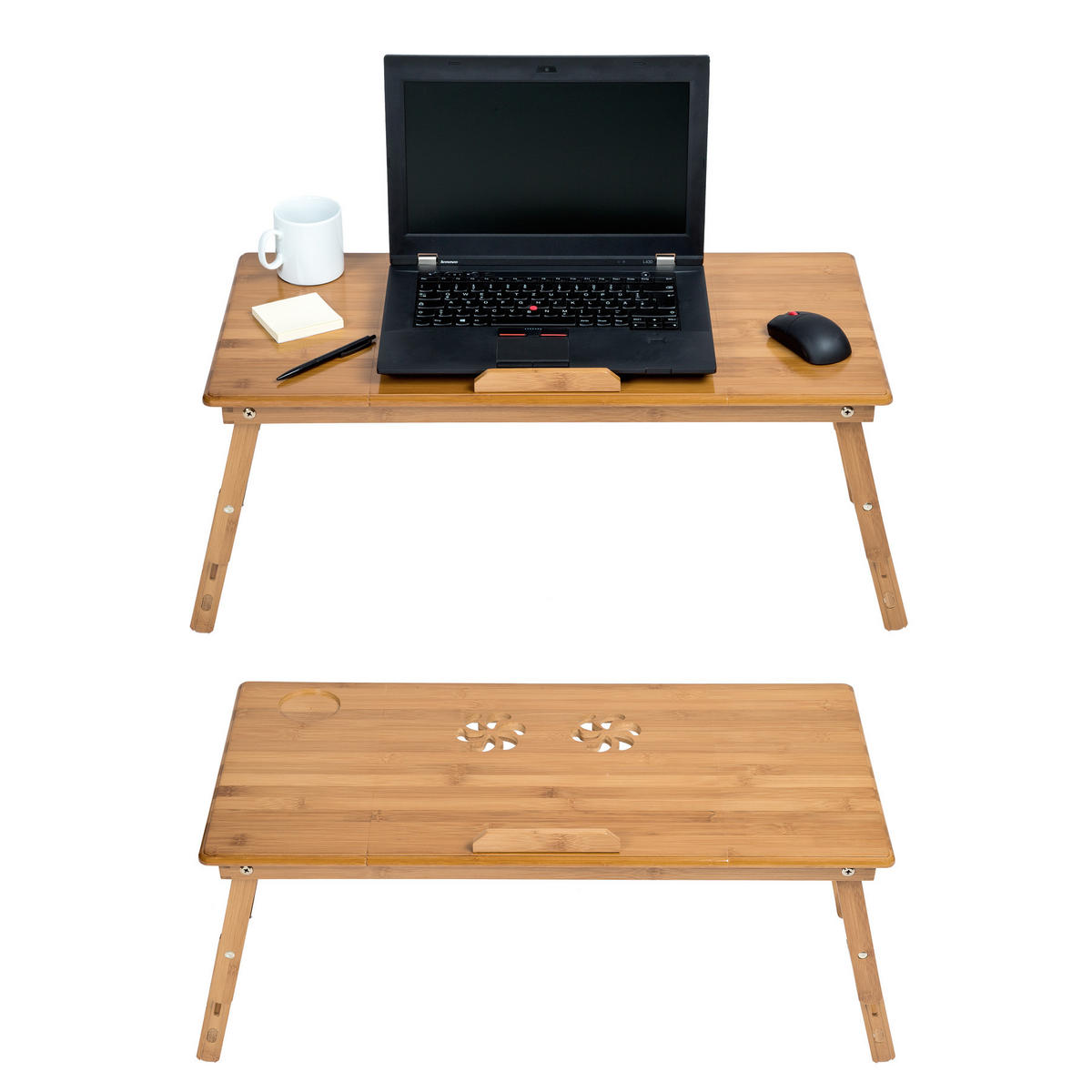LAPTOPTISCH Janina,72 x 35 x 26 cm,braun - Braun, Holz (72/35/26cm) - tectake