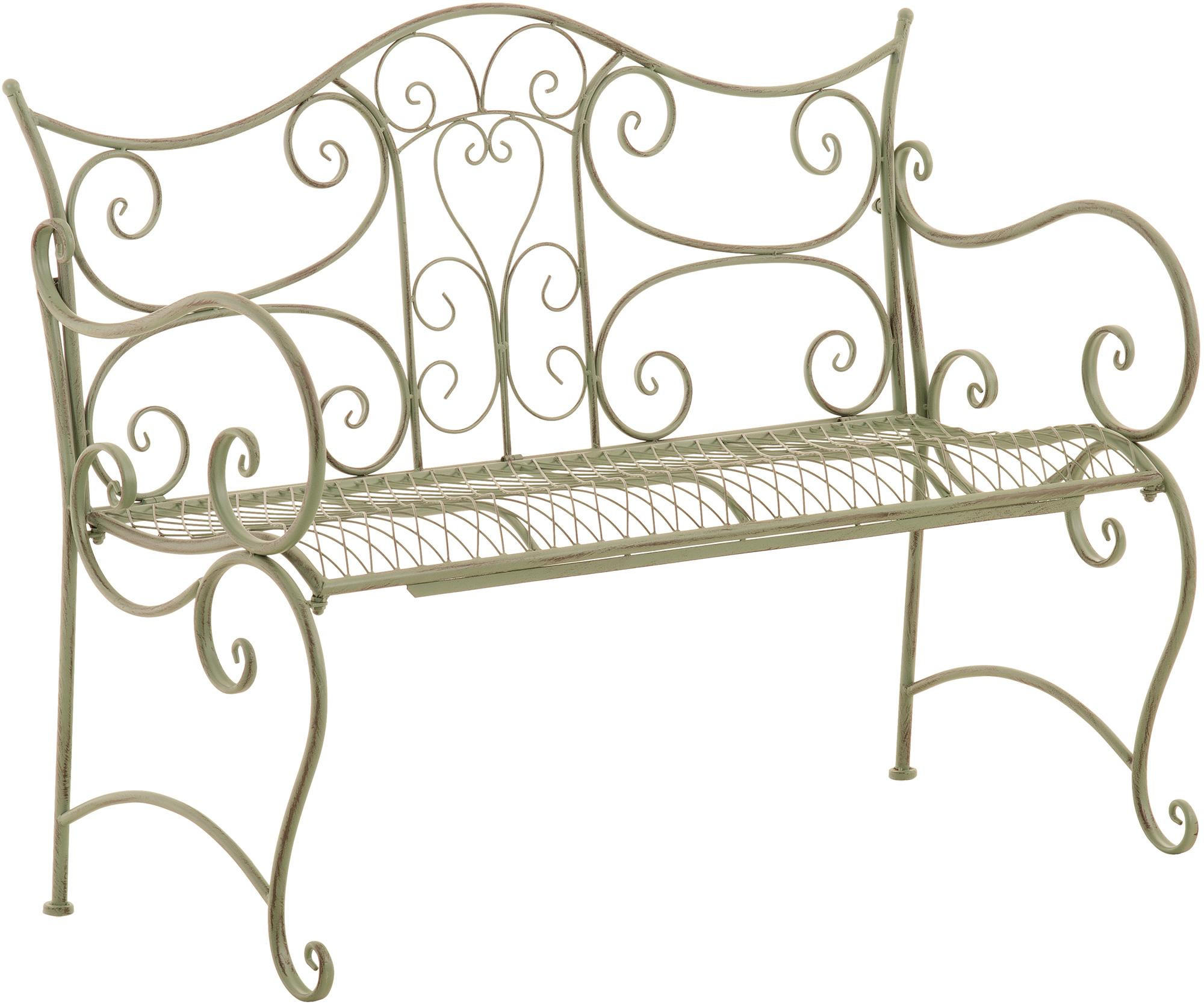 GARTENBANK 113/47 cm Metall antik-grün - Grün, Metall (113/89/47cm) - CLP