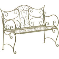 GARTENBANK 113/47 cm Metall antik-grün - Grün, Metall (113/89/47cm) - CLP