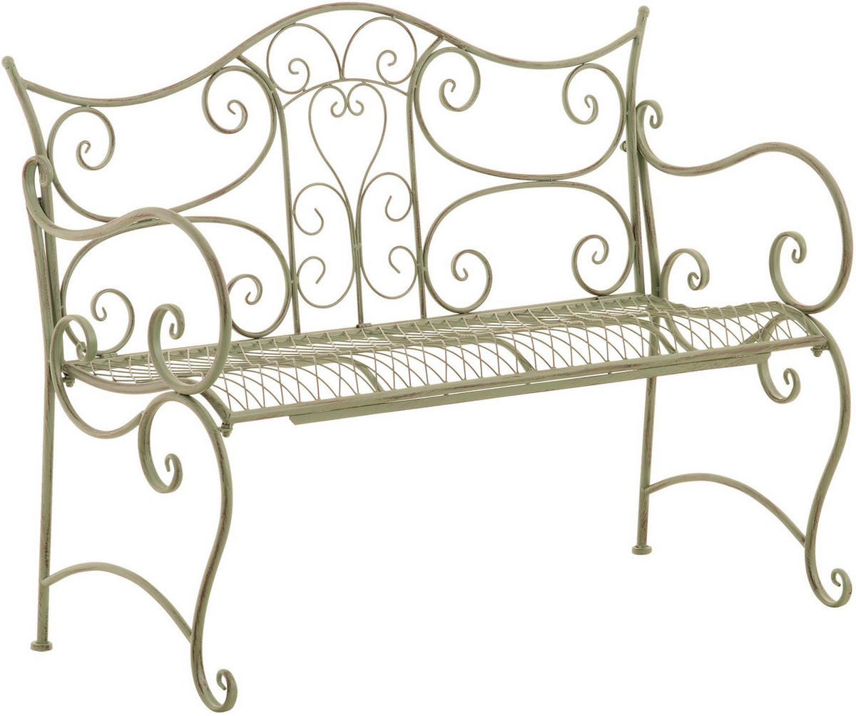 GARTENBANK 113/47 cm Metall antik-grün - Grün, Metall (113/89/47cm) - CLP
