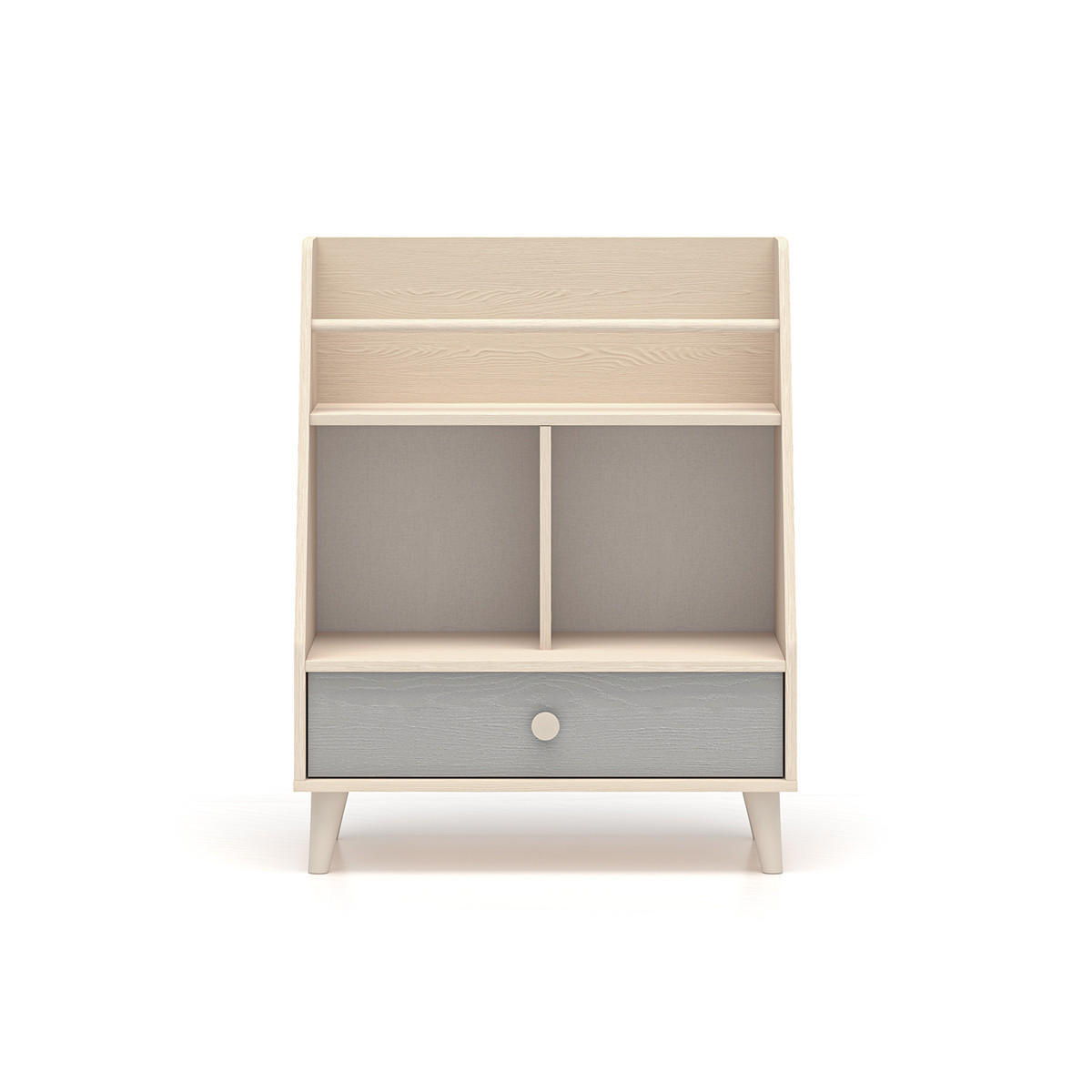 KNIHOVNA Alycia Béžová - Šedá - Efekt dřeva - šedá, dřevo (72/90/36cm) - Petits-meubles