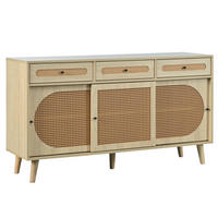 SIDEBOARD, 3 Schubladen, Schiebetüren, Holz, 140cm - Eichefarben, Holzwerkstoff (40/78/140cm) - FLIEKS