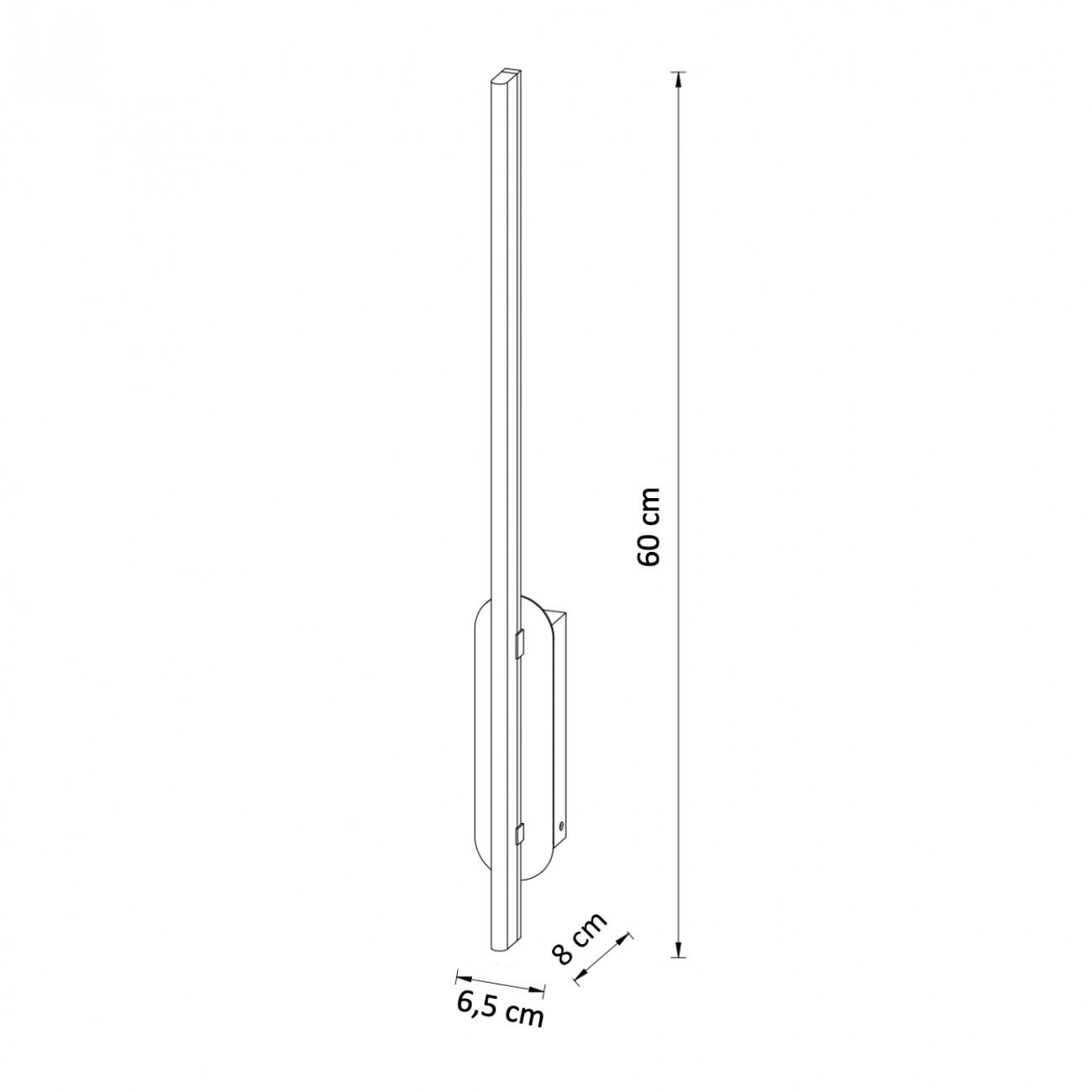 WANDLEUCHTE Taranto, Schwarz, 60cm - Schwarz, Metall (6/60/8cm) - KOSILUM