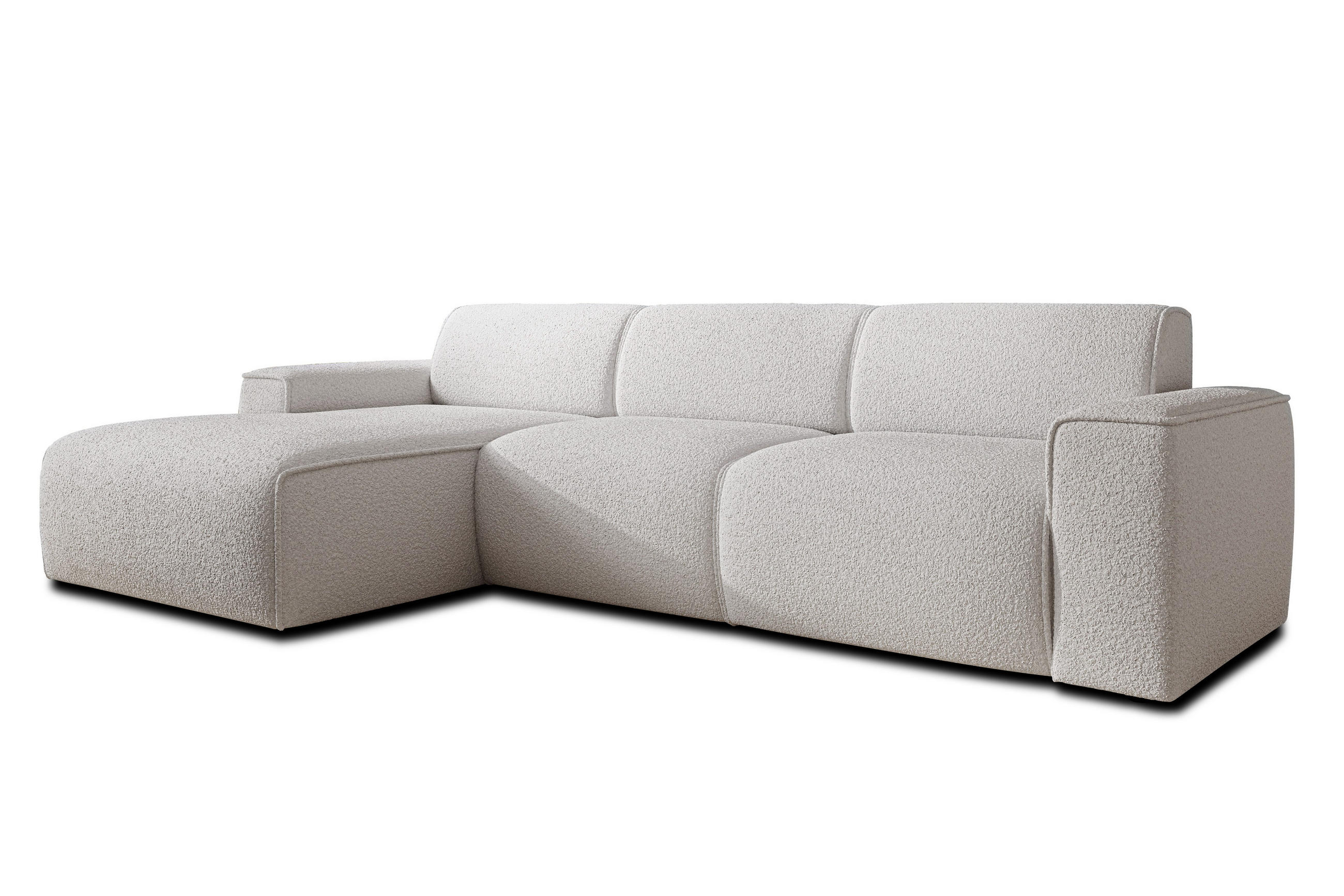 ECKSOFA L Form Didim mini Weiß 310/165/78 cm – stilvolle kleine Eckcouch L - Schwarz/Weiß, Kunststoff/Textil (165/310cm) - AX Living