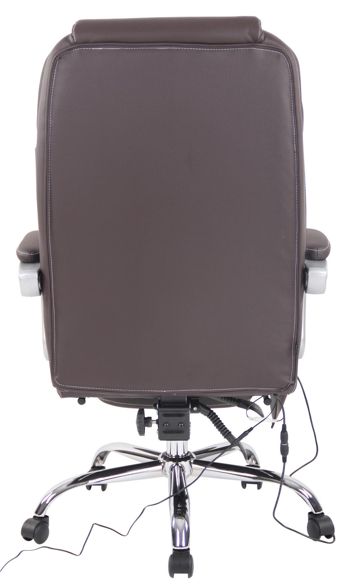 CHEFSESSEL Echtleder Braun - Chromfarben/Braun, Leder/Metall (69/118/64cm) - CLP