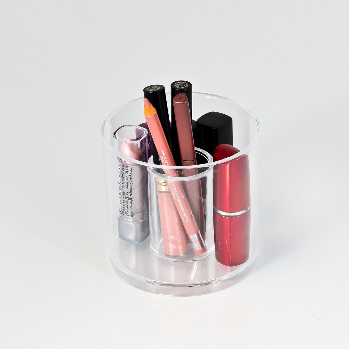 WATTESTÄBCHEN Behälter mit Deckel, rund - Transparent, Kunststoff (10/12.5/10cm) - bremermann