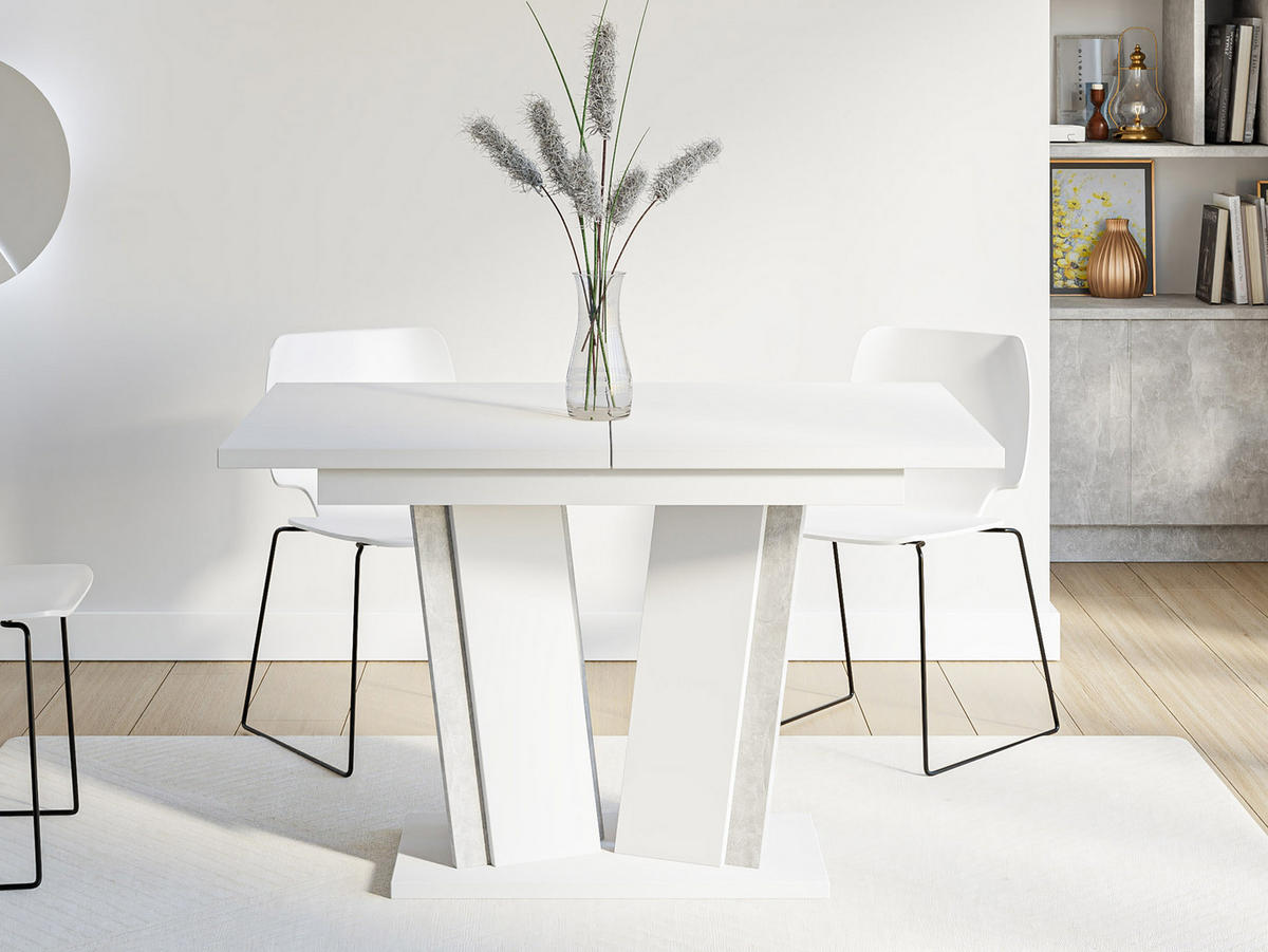 ESSTISCH ausziehbar Doha II - Weiß Hochglanz, Holzwerkstoff (80/120/75cm) - MIRJAN24