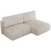 ECKSCHLAFSOFA VIVO L Creme Cord - rechts - Creme/Schwarz, Kunststoff/Textil (150/223cm) - MKS