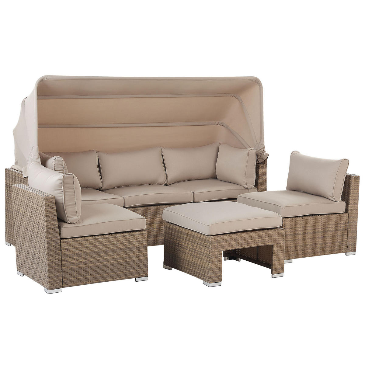 LOUNGE SET 5-Sitzer beige modular Coccolia - Beige, Kunststoff - Beliani
