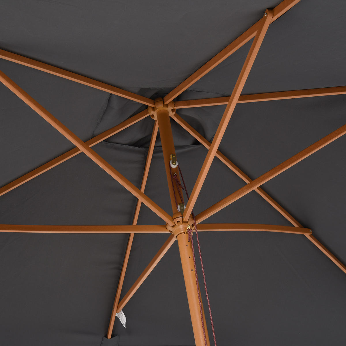 SONNENSCHIRM DE-11418 rechteckig, Holz, 3 x 2 m Dunkelgrau - Dunkelgrau, Holzwerkstoff (200/300cm) - ComfortXL
