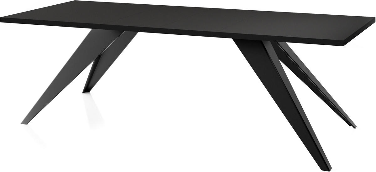 ESSTISCH Vance rechteckig ausziehbar, Schwarz 140-240/80/76 cm - Schwarz, Holzwerkstoff/Metall (80/240/76cm) - WFL GROUP
