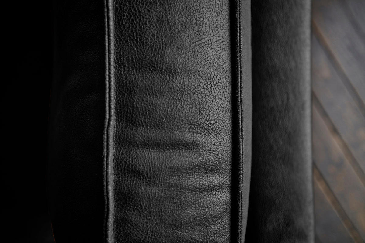 ECKSOFA VILNIUS Schwarz Lederfaserstoff - Schwarz, Leder/Metall (290/217cm) - KAWOLA