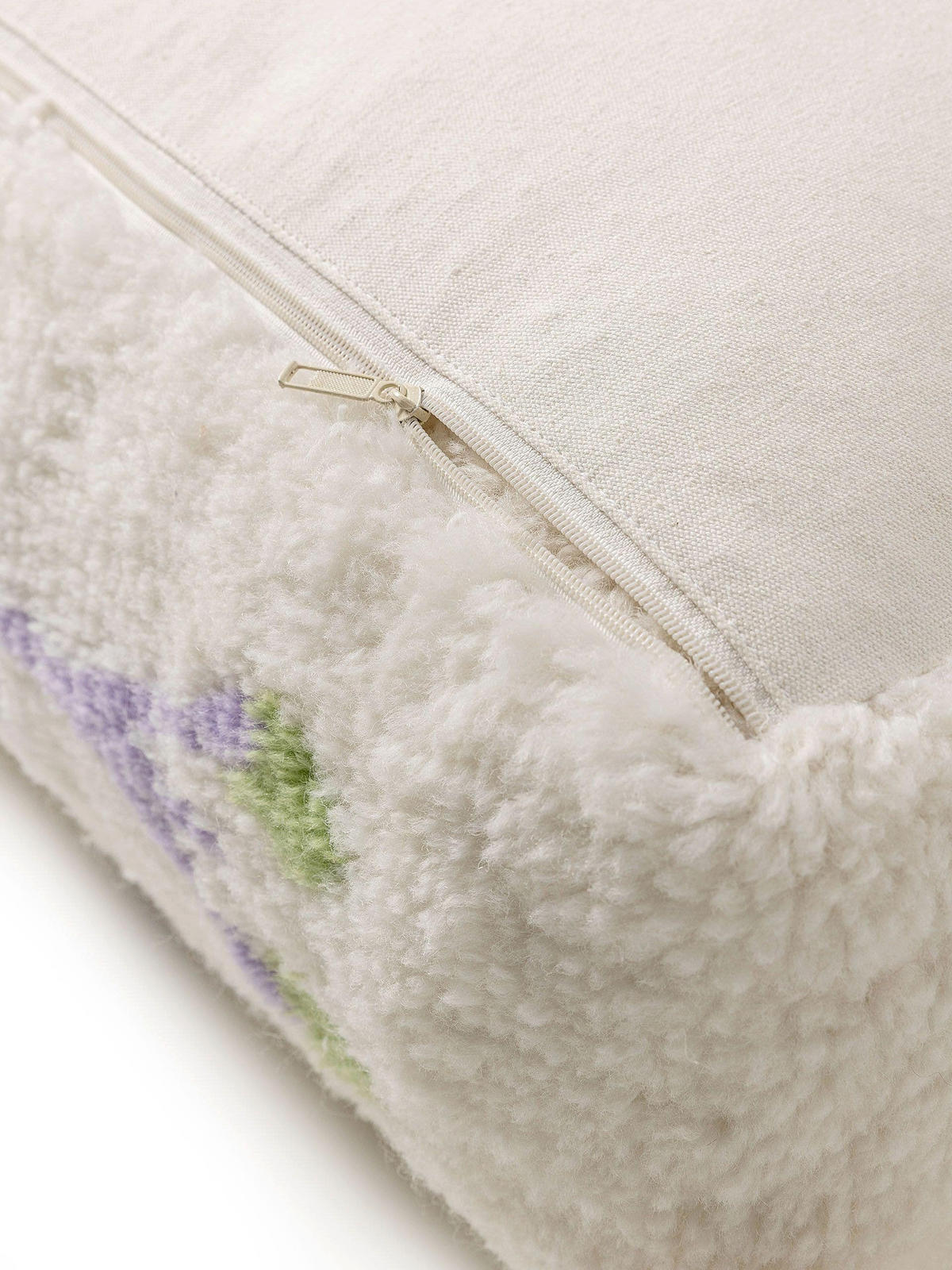 WOLL-POUF handgefertigt Malika Multicolor 55x55x20 cm - Multicolor, Textil (55/20/55cm) - Lytte