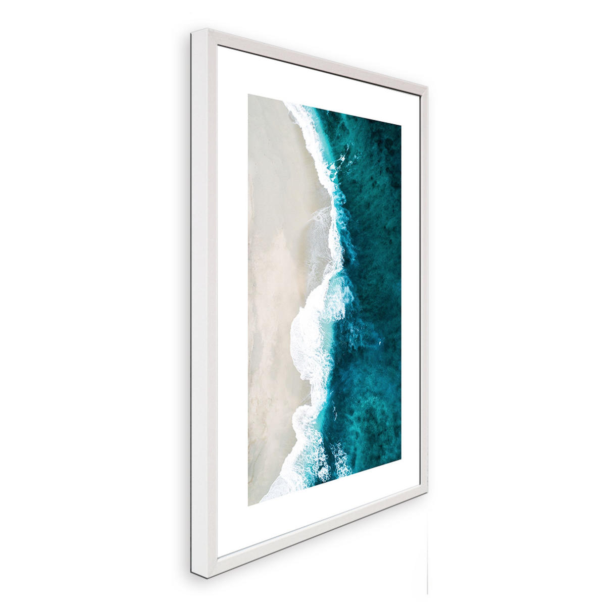POSTER mit Rahmen 50x70 cm Strandlandschaft Türkis - Blau, Holz (51/71cm) - artissimo