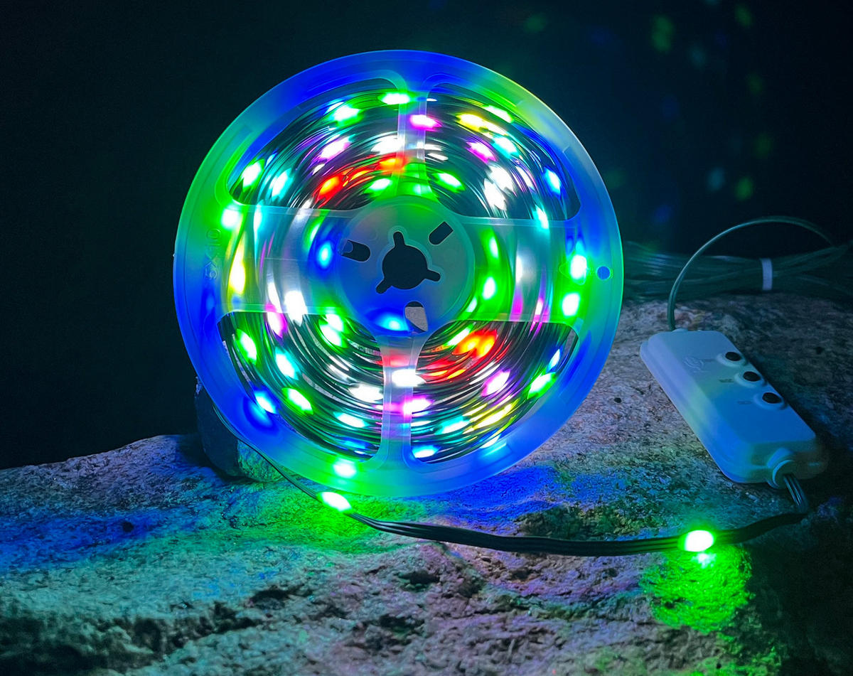 LED-EFFEKTLICHTERKETTE - mit Musiksensor, 100 Mikro-LEDs, IP44 wetterfest für Innen und Außen, 10m Länge - Grün, Kunststoff (100cm) - Northpoint
