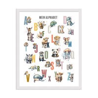POSTER mit Rahmen 40x50 cm Alphabet Tiere pastell - Multicolor, Holz (41/51/2cm) - artissimo